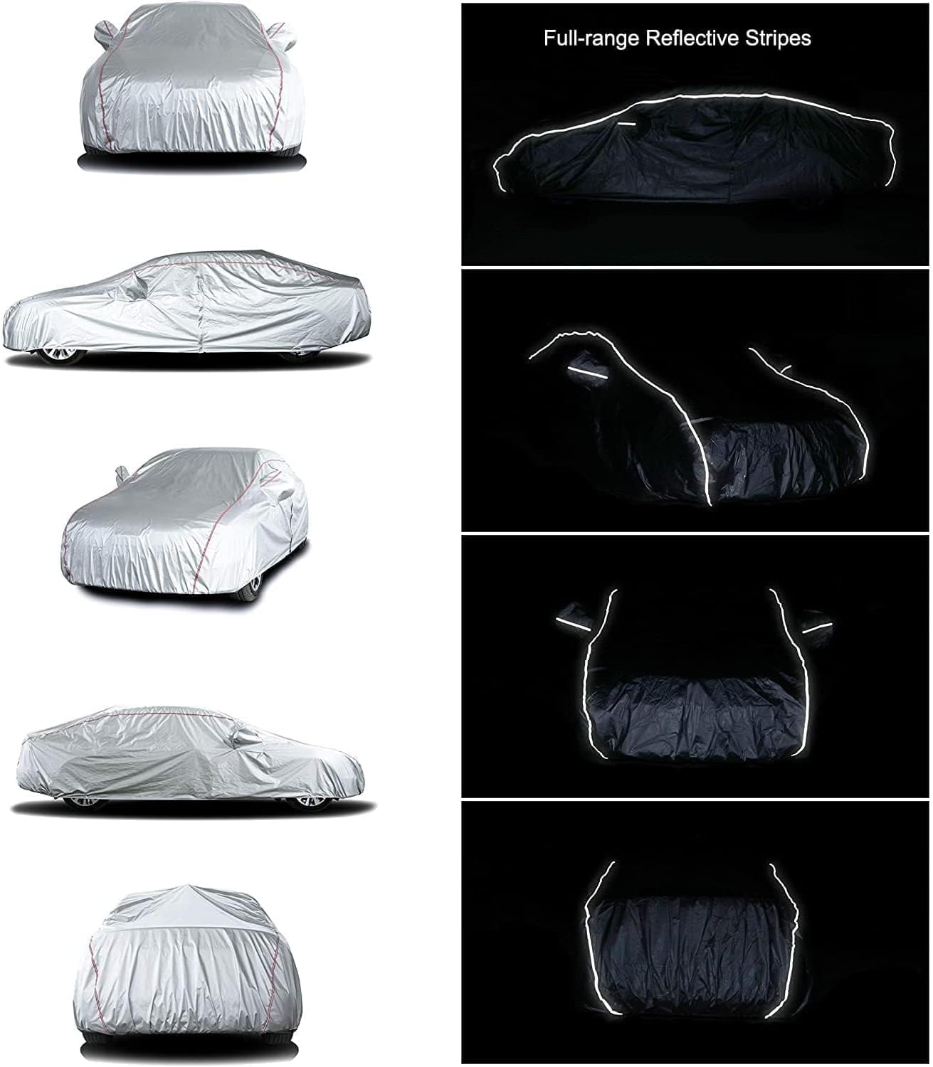 Tecoom Car Cover Waterproof All Weather Fit For Tesla Model 3 Toyota Corolla 2000-2023 Honda Civic 1991-2023, Kia Stinger/Forte, Subaru Legacy, Audi A3/A4/A5 etc, Car Cover Sedan With Lock/Door Zipper