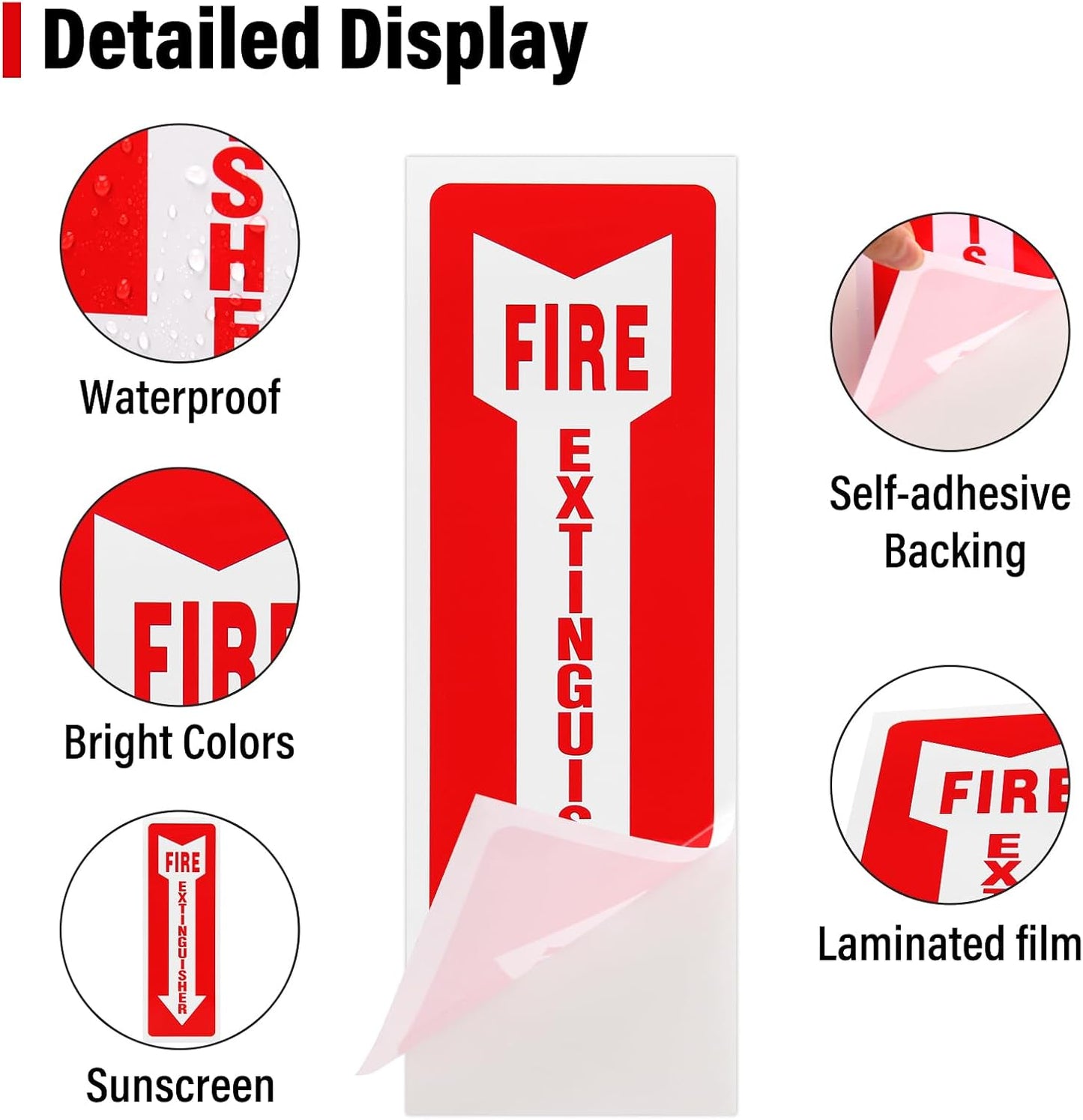 Madrigal fire extinguisher inside sticker,fire extinguisher sign,8 Pack-4x12"Premium Self-Adhesive Vinyl for UV, Weather, Scratch, Water and Fade Resistance, Indoor and Outdoor