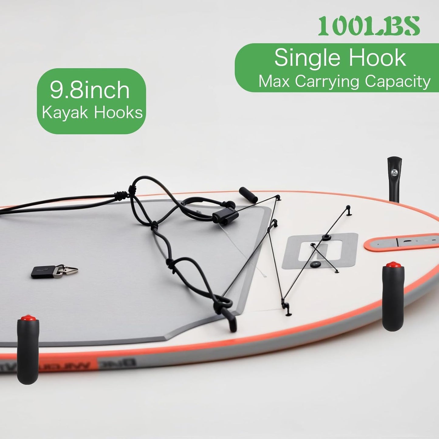 10 Pack Heavy Duty Garage Hooks, 9.8" & 3.5" Kayak Storage Hook, 100LB (9.8") Capacity Wall Mount Storage Hooks for Kayak, Bike, Ladder, Chair Hanging, Black, Indoor/Outdoor