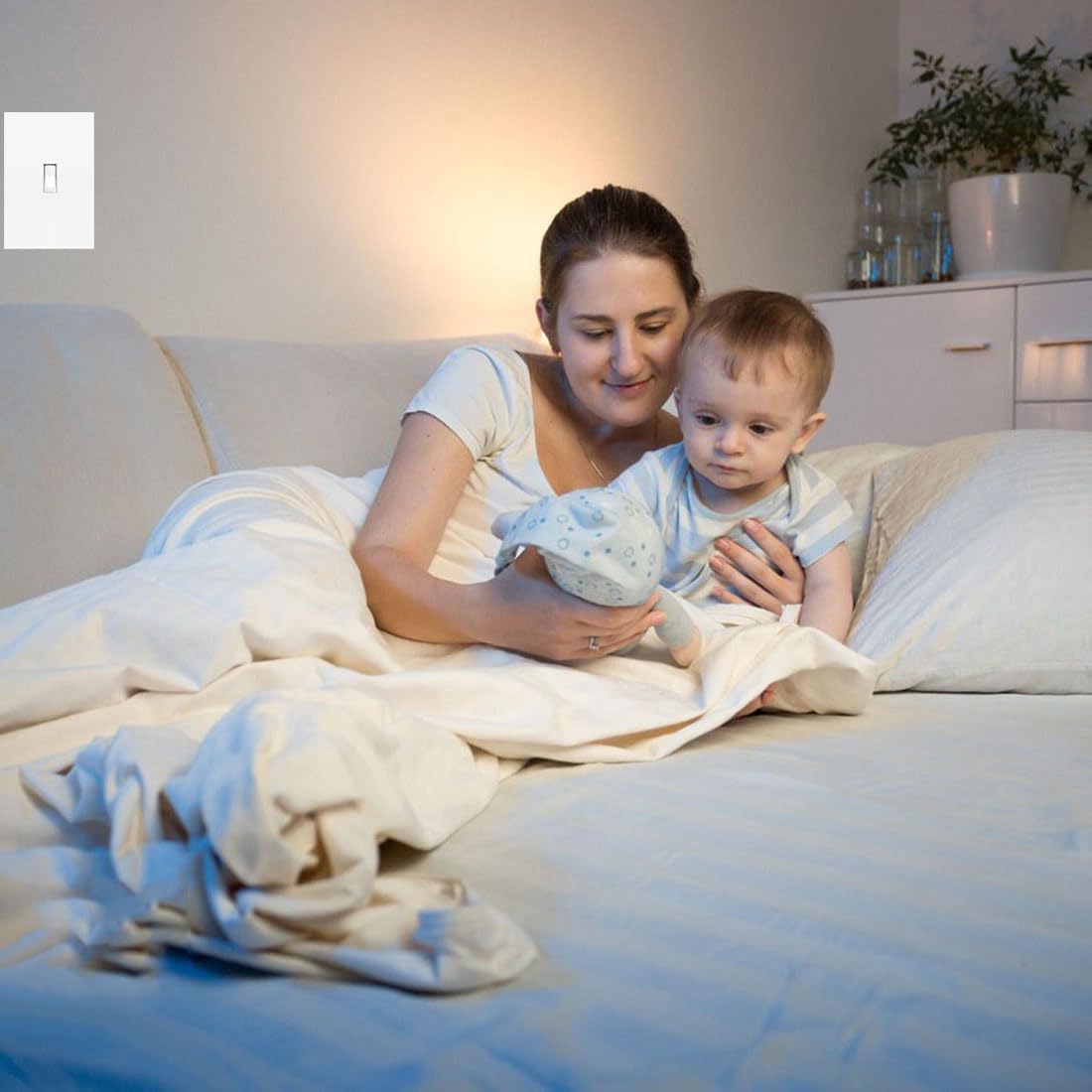 1-Gang Screwless Toggle Switch Wall Plate Cover Toggle Switch Outlet Electrical Faceplate for Light Switch, Receptacle, Dimmers, USB Outlet, GFCI, Child Safe Cover Plate, White (10-Pack)