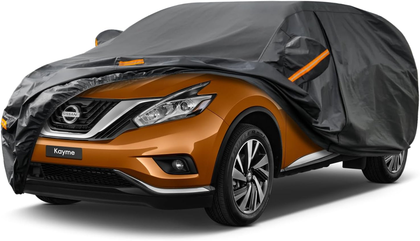 Kayme 7 Layers SUV Car Cover Custom Fit for Nissan Murano (2008-2025) Waterproof All Weather for Automobiles,Outdoor Full Cover Rain Sun UV Protection.Black