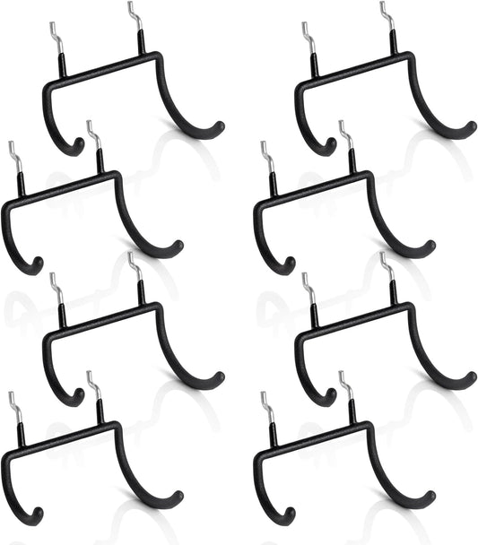 LIGHT DUST Utility Heavy Duty Pegboard Hooks - 8Pack Peg Board Accessories for Hanging Tools Fit 1/4" Peg Holes - Pegboard Organizer Large Tool Holders for Garage Workshop Shed