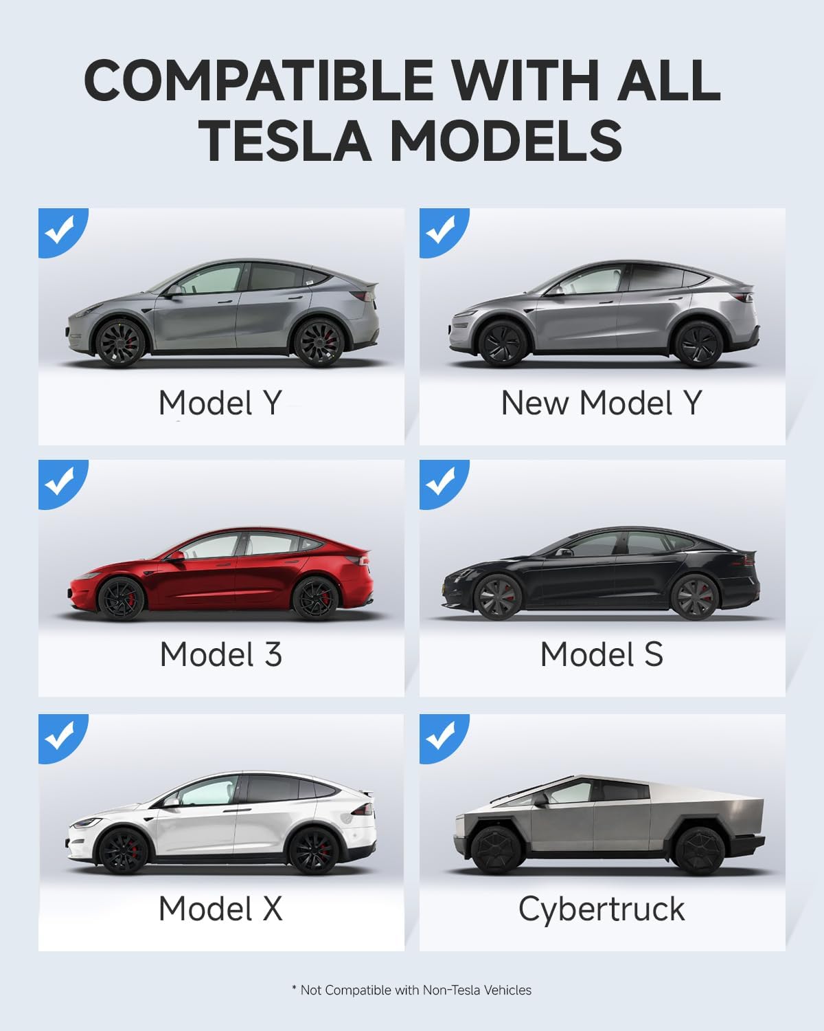 Fondwell J1772 to Tesla Charger Adapter: Compatible with Tesla Model Y/3/X/S/Cybertruck - Fast EV Charging Plug Adaptor with 250V 80Amp for Level 1 and Level 2 Chargers (Black)