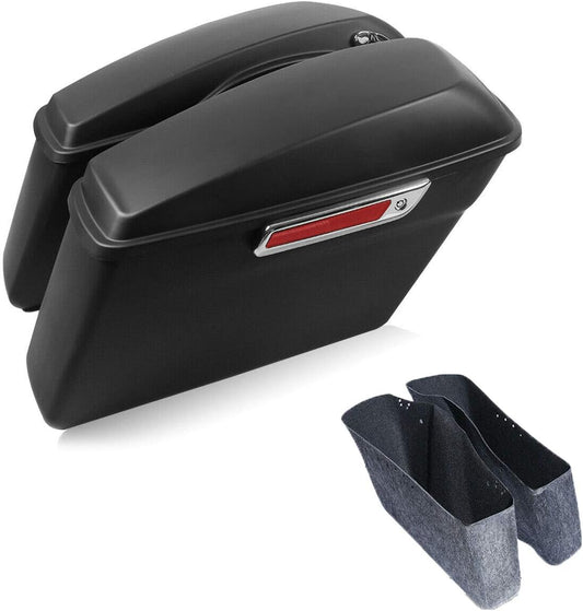 Green-L Matte Black Hard Saddlebags Fit for Harley Touring Road King Street Glide Electra Ultra 2014-2024