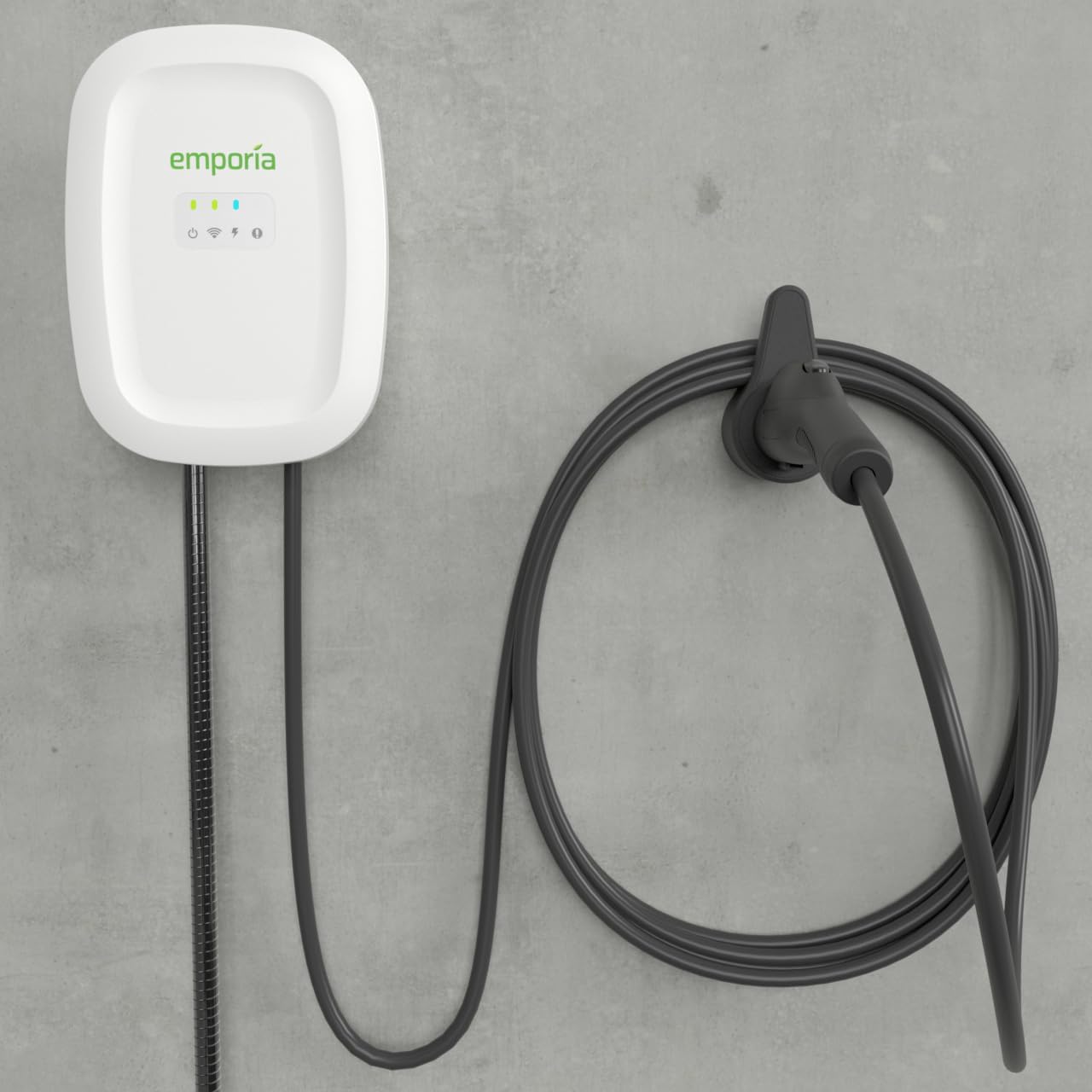 EMPORIA Level 2 EV Charger - NEMA 14-50 EVSE w/ J1772 Connector - 48 amp EV Charger Level 2, 240v WiFi Enabled Electric Vehicle Charging Station, 25ft Cable, White