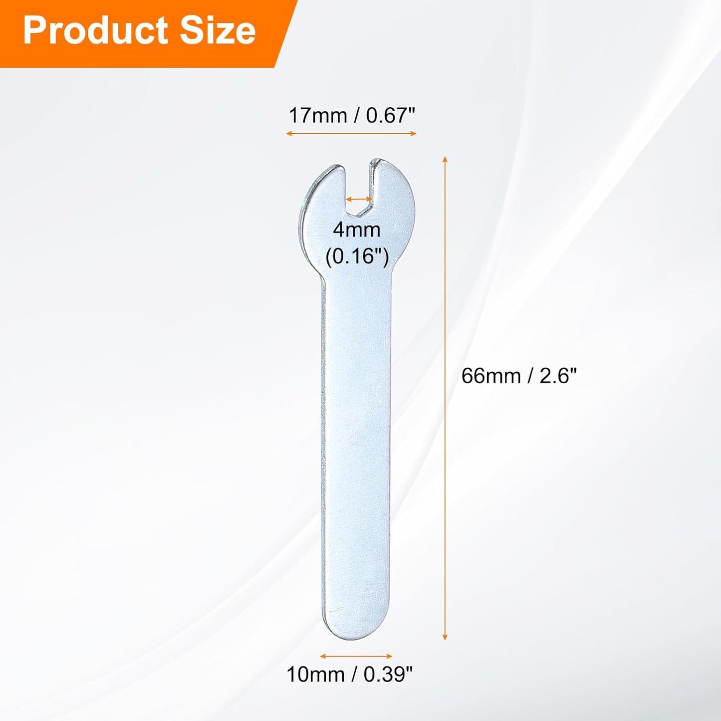 HARFINGTON 10pcs Small Wrench 4x66x1.5mm Metric U-Shaped Single Open Ended Spanner Super Thin Flat Head Galvanizing Wrench for Automotive Repair Furniture Assembly