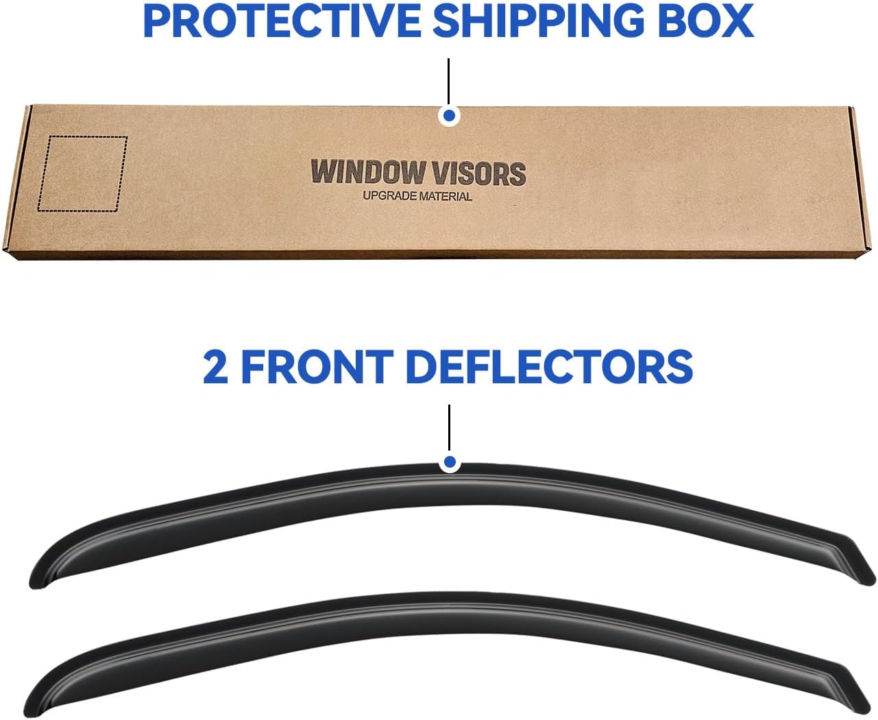 Window Visors Rain Guards for 2014-2018 Chevy Silverado/GMC Sierra 1500 Regular Cab, Out-Channel Window Vent Wind Deflectors Visors Shades for 15-19 Silverado/Sierra 2500HD 3500HD, 2PCS