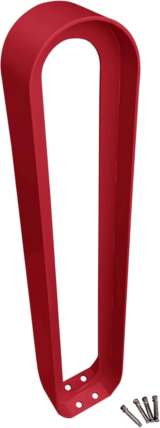 Sandbaggy Modern Commercial Bike Rack | 6.5” x 3” x 35” Oval Design | In-Ground | Anchor Bolts Included (Red, 8)