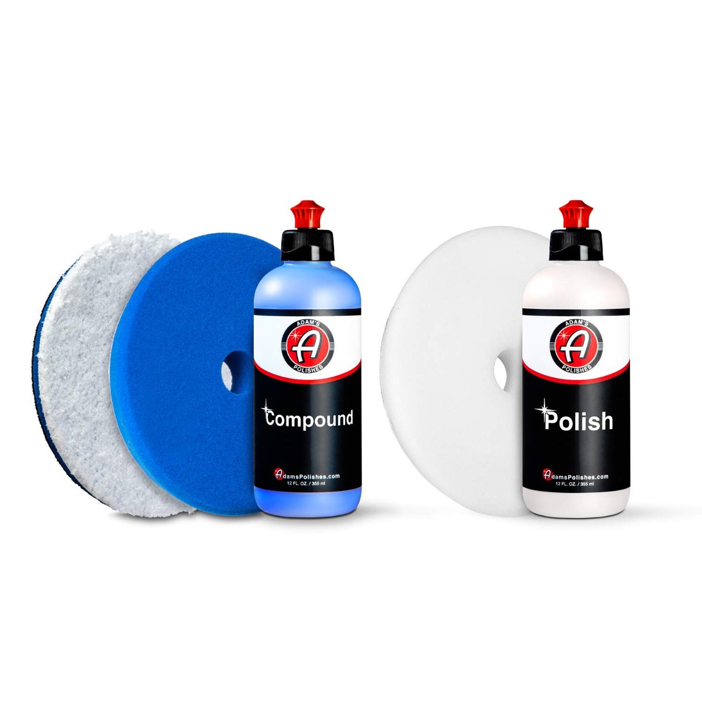 Adam's Polishes 2-Step Polishing System 12oz Combo - Silicone-Free, Body Shop Safe Formula - Quick, Professional Correcting and Polishing for Clear Coat, Gel Coat, Etc. (6.5 Kit)
