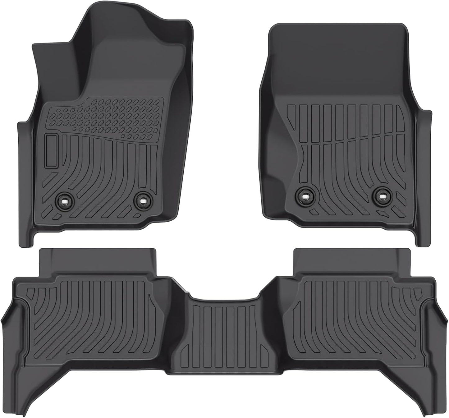 Floor Mats Fit for Toyota Tacoma 2024 2025 Double Cab (Not fit Hybrid),All Weather Floor Liner for Tacoma TPE Custom Fit Car Mats Front&Rear 2 Row Tacoma Accessories Car Mats,Black