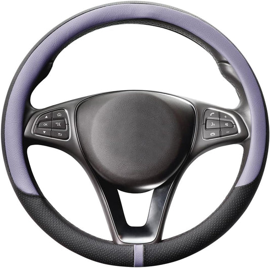 COFIT Breathable Car Steering Wheel Cover 16 inch Auto Universal Leather Wrap Non-Slip Steeringwheel Protector Automotive Interior Accessories, Purple (Suit for 15.5-16 inch)