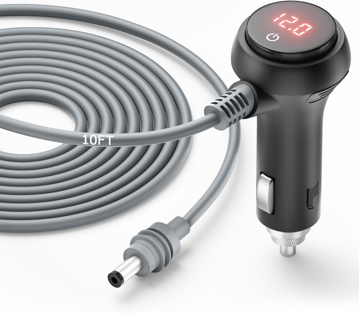 Starlink Mini Cable 10FT Car Adapter for Starlink Mini 12V Adapter with Switch/Digital Display 12V-24V DC Power Cable Cigarette Lighter Car Charger Waterproof Accessories for RV Trucks Boat 18AWG 3M