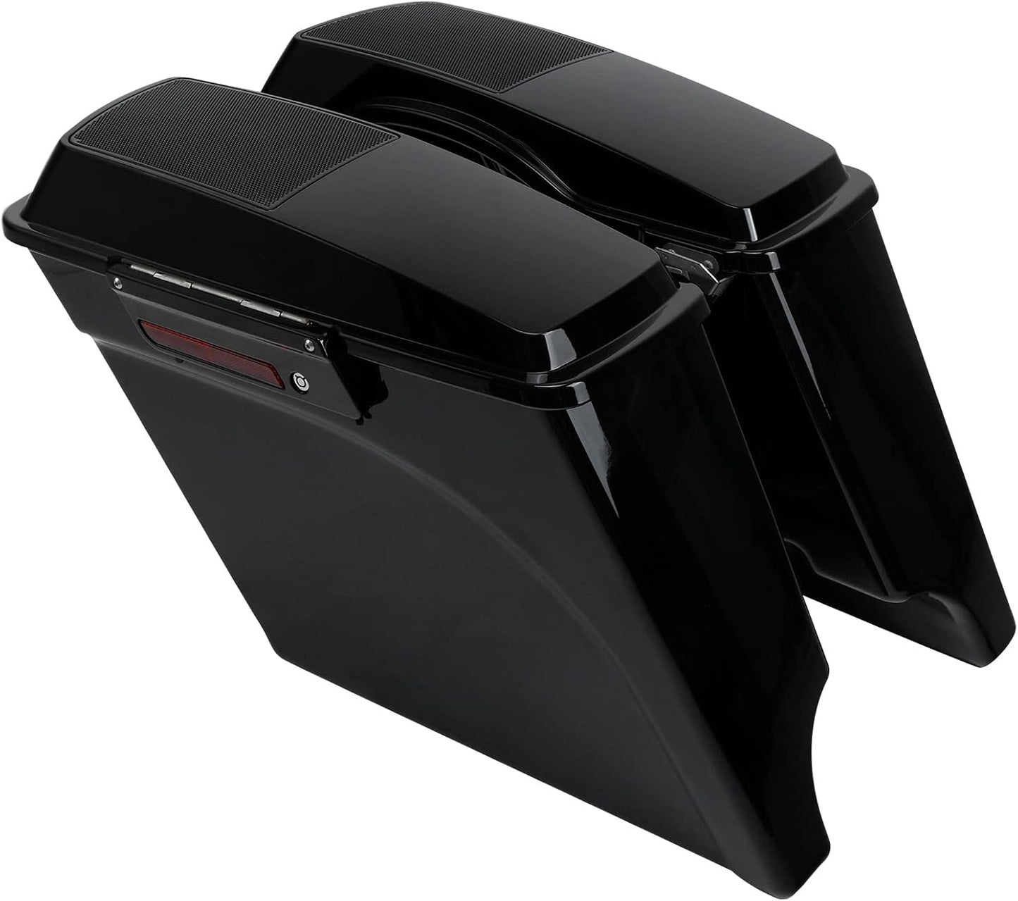 XFMT 5" Stretched Saddlebags Extended Saddle Bags W/ 6x9 Speaker Llids Black Latches For Harley Touring Road King Street Glide Road Glide Electra Glide Ultra Classic 1993-2013