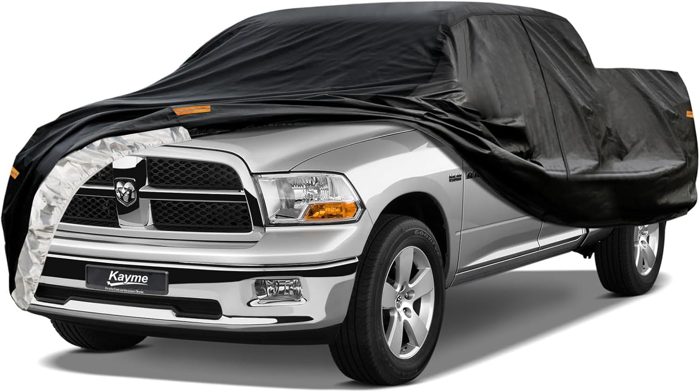 Kayme Truck Cover Custom Fit Dodge Ram 1500(1994-2001) Regular Cab Long Bed. Full Exterior Heavy Duty Outdoor Pickup Truck Car Cover Waterproof All Weather.Car Tarp for Wind Sun Dust Protection.Black