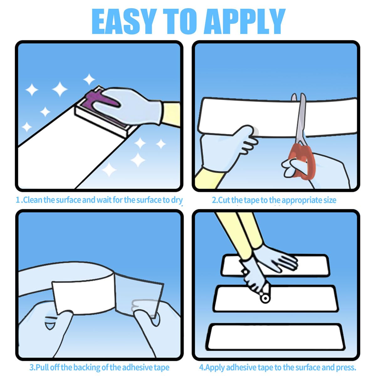 Rubber Grip Tape, Ultra-Thin Strong Adhesive Anti-Slip Waterproof Heat Resistant Wear-Resistant Cushion Pad, Making Handles or Contact Surfaces Safer, with Grip and Comfort (Gray, 2In x 10Ft)