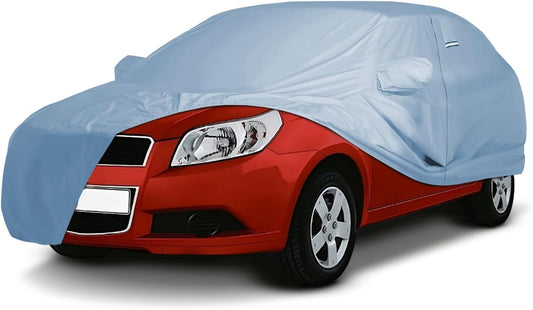 iCarCover Premium Car Cover for 2004-2022 Chevy Aveo Sedan Heavy Duty Waterproof All-Weather Automobiles Custom Fit Indoor Outdoor UV Snow Protection Covers with Straps and Bag