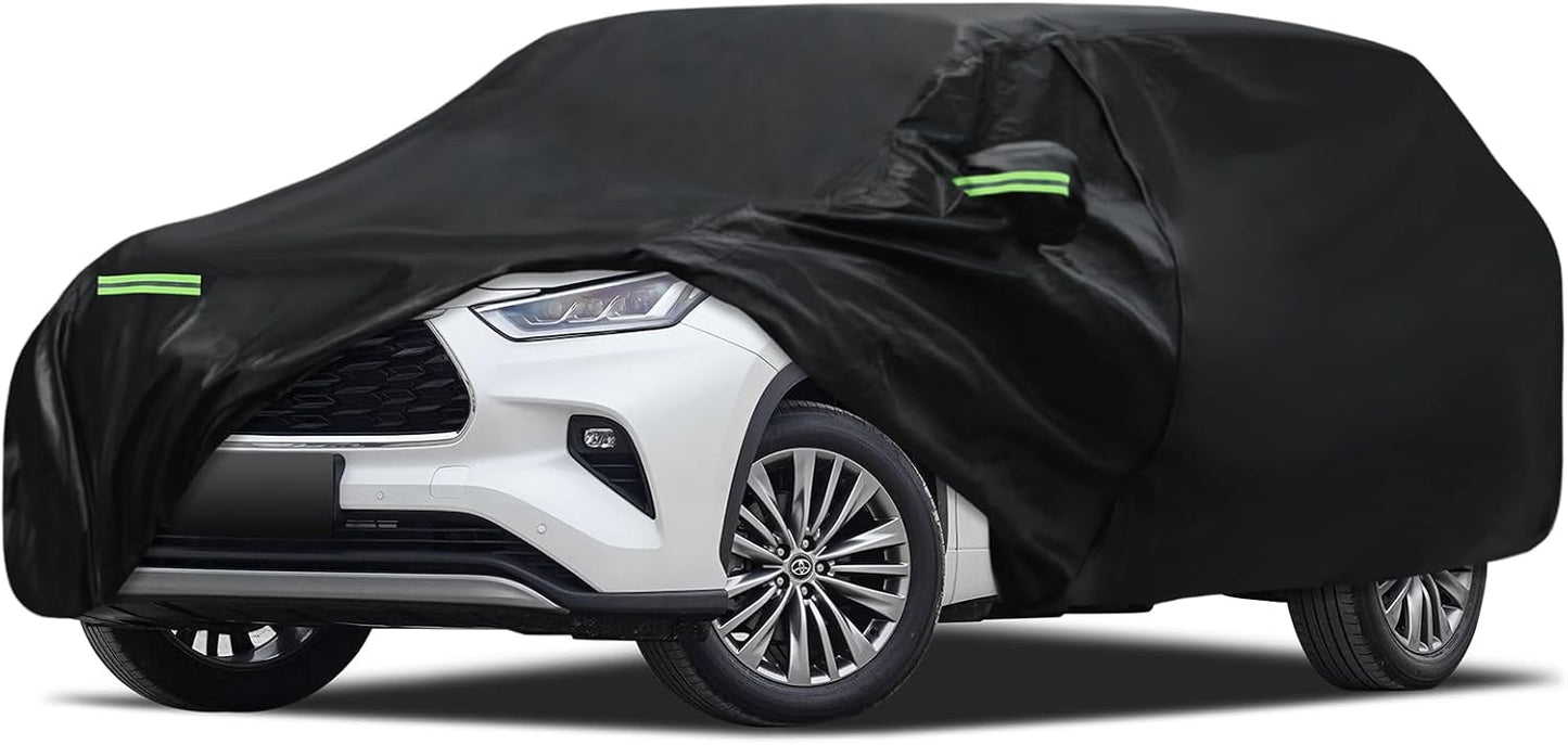 Car Cover Custom Fit for Toyota Highlander 2001-2025, Migaven Waterproof Full Exterior Cover Sun Rain Protection with Door Zipper and Cotton Lining