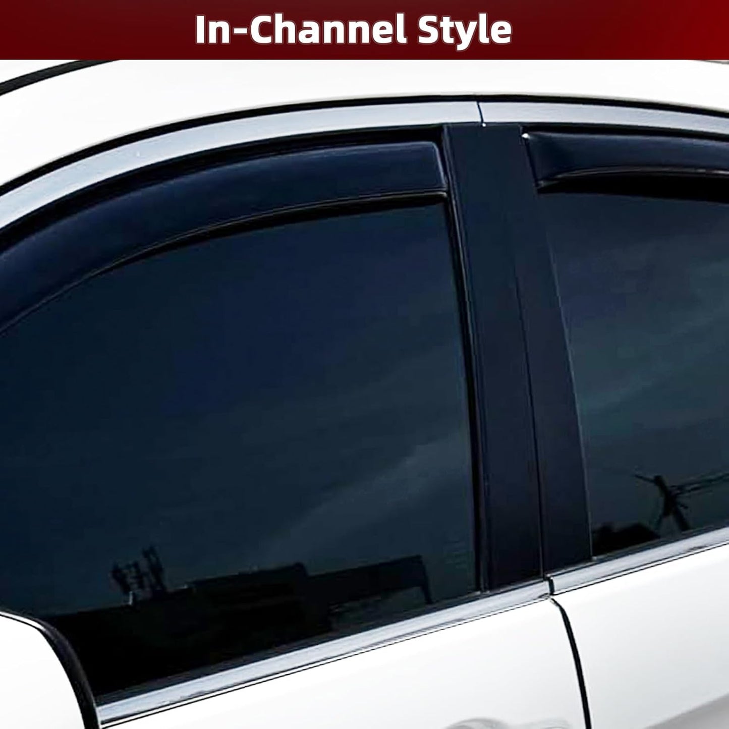 in Channel Window Visors Rain Guards for Honda Civic Hatchback 2016 2017 2018 2019 2020 2021, Durable Wind Deflectors Vent Shades Shields-4pcs