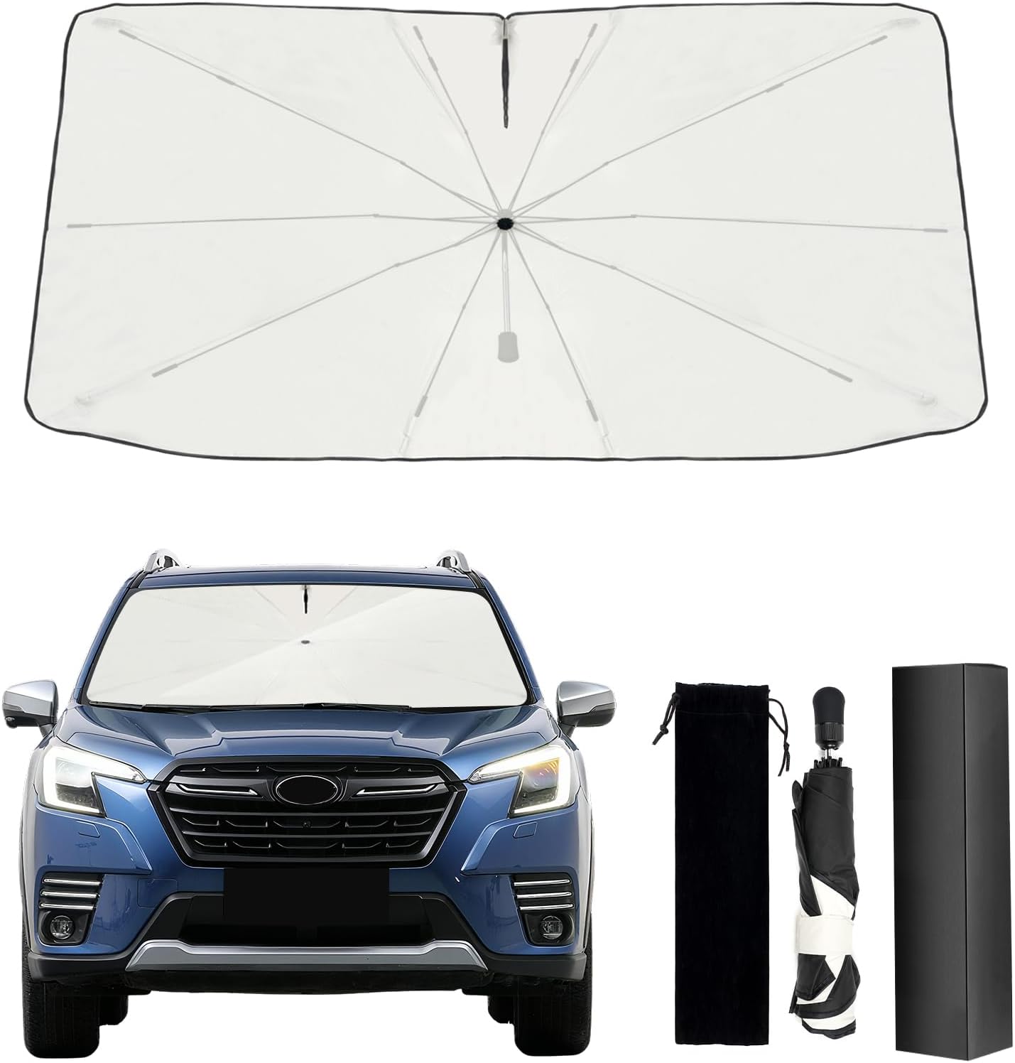 2019-2024 Upgraded for Subaru Forester Sunshade, Portable Foldable Sunshade Accessories, [Nano Ice Crystals Coating] UV Protection, Keeps Interior Cool (for Subaru Forester 2019-2024)