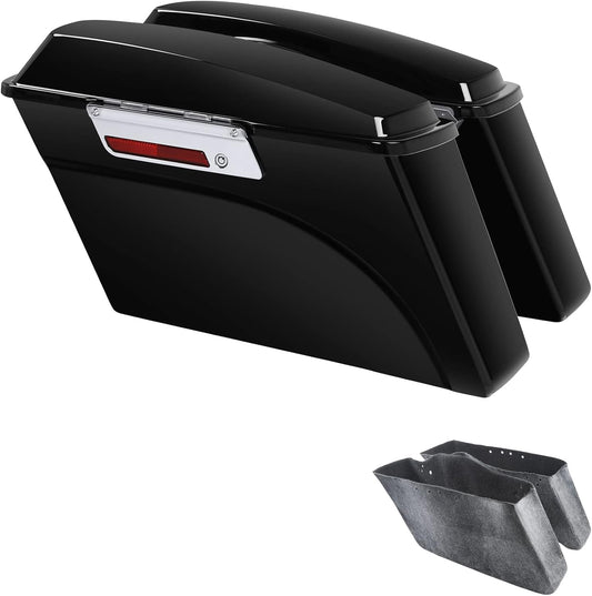XFMT Motorcycle Saddlebags Vivid Black Hard Saddle Bags Trunk For Harley Touring Road King Street Glide Road Glide Electra Glide Ultra Classic 1994-2013
