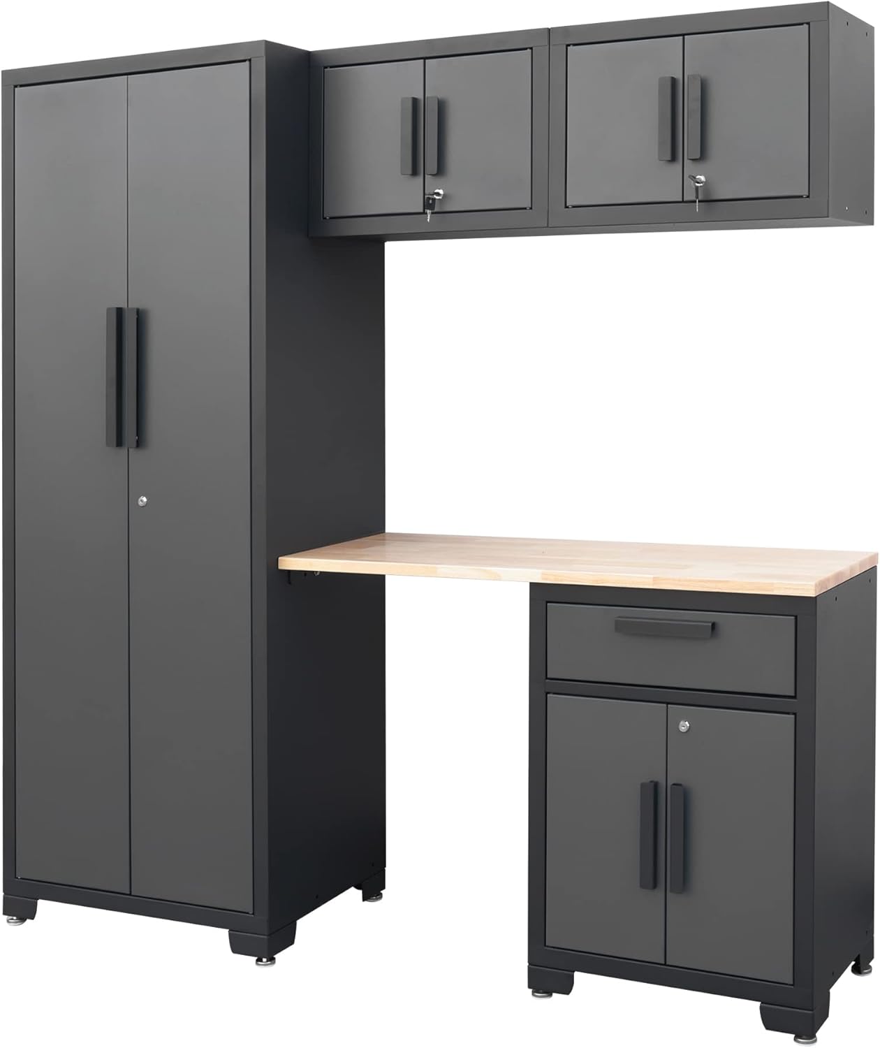 Torin Cabinet System Garage Storage Set, Black/Grey, AGPZC30121002B-1