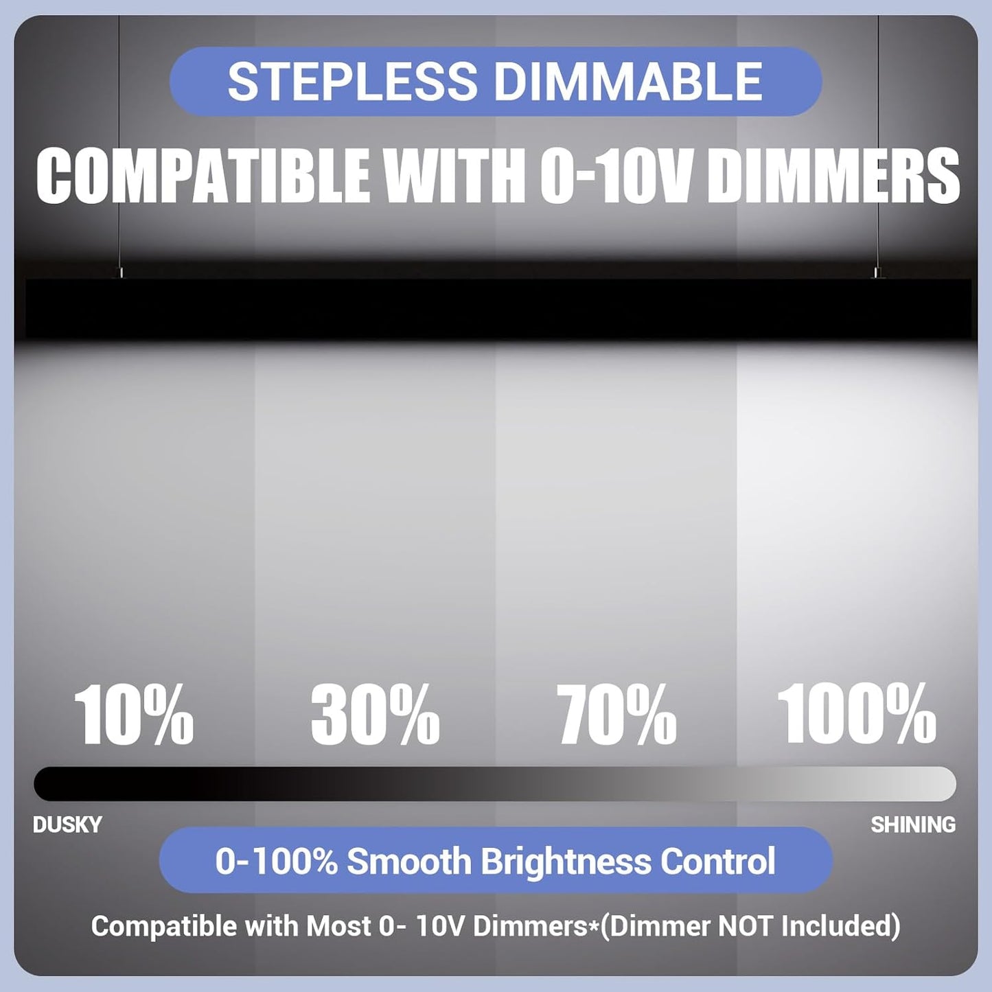 4FT LED Linear Light,50/45/40/35/30W Up and Down Light, 3000/4000/5000K CCT,Commercial and Residential Linear Lights Fixture for Office,Pendant Lights for Home,Shop,Garage,School-2Pack