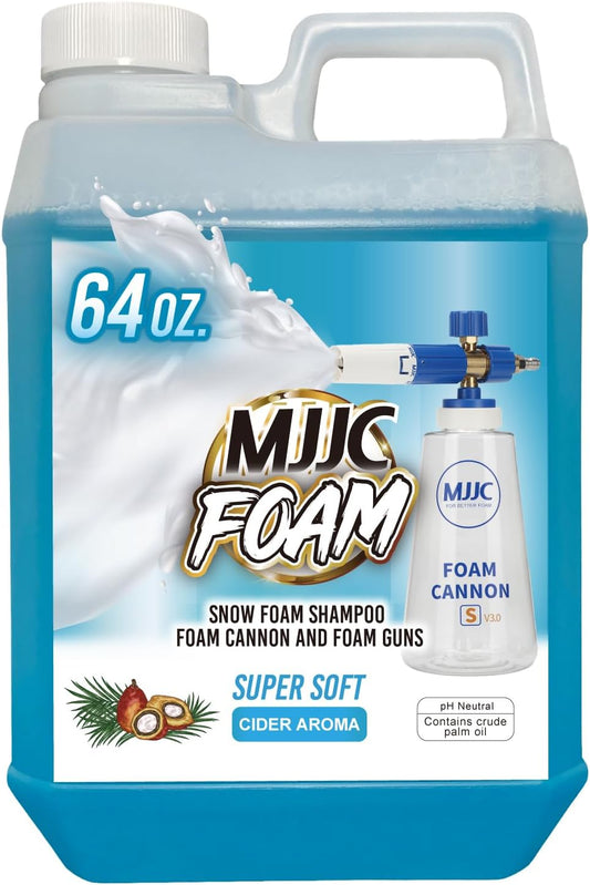 MJJC Foam (64 fl oz) Ultimate Snow Foam Car Wash Soap Specialized Car Shampoo for Foam Cannon and Pressure Washer, Safe for Cars (pH Neutral, 10x Concentrated) (Refreshing cider aroma)