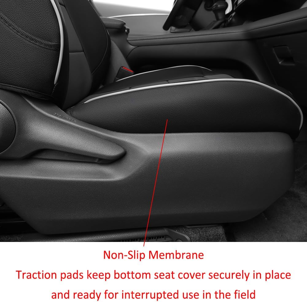 EKR Sienna Seat Covers for 2021-2025 Toyota Sienna Limited,Platinum,2nd Row Captain Chairs with Legrest 7 Seats,Automotive Seat Covers,Car Seat Cover Full Set,Leather (Black/Gray)