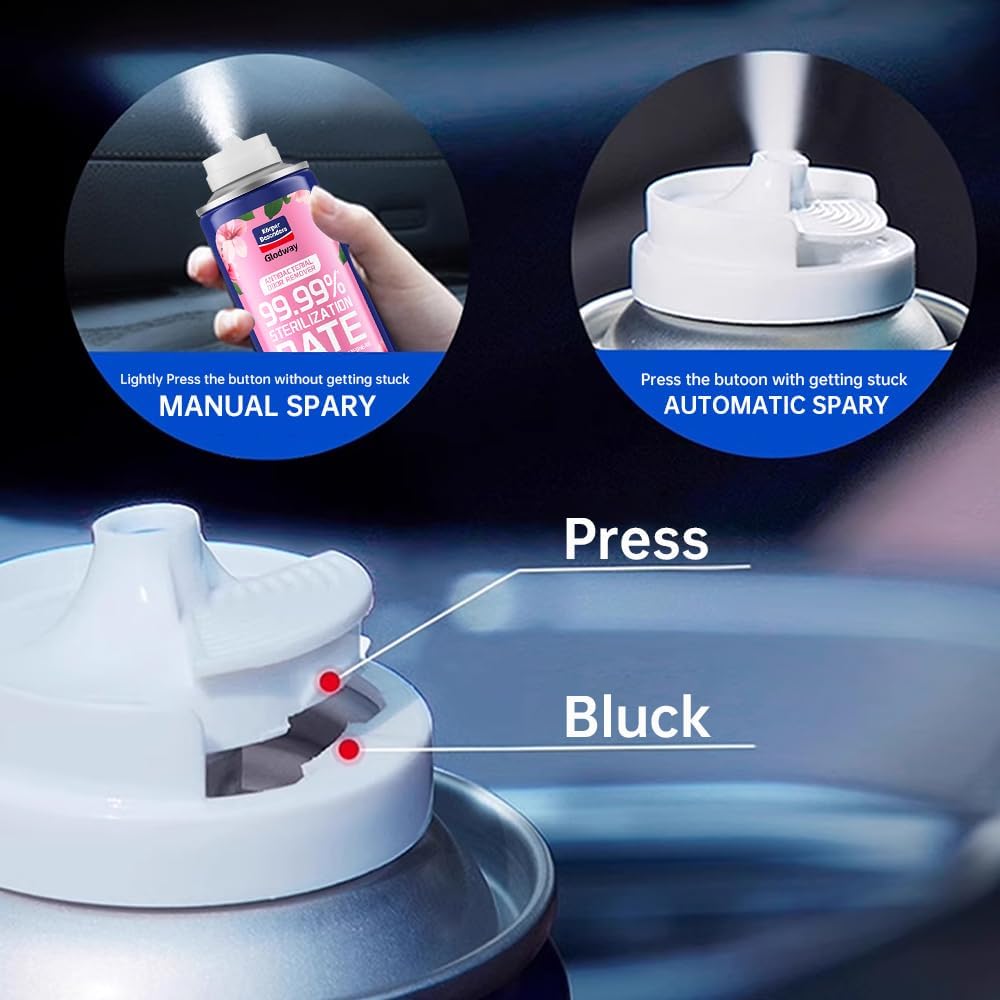 Glodway Whole Car Air Refresher Spray,Odor Eliminator Eliminates Strong Vehicle Odors,Magnolia Scent-6 Ounce Spray Bottle (Plack of 2)