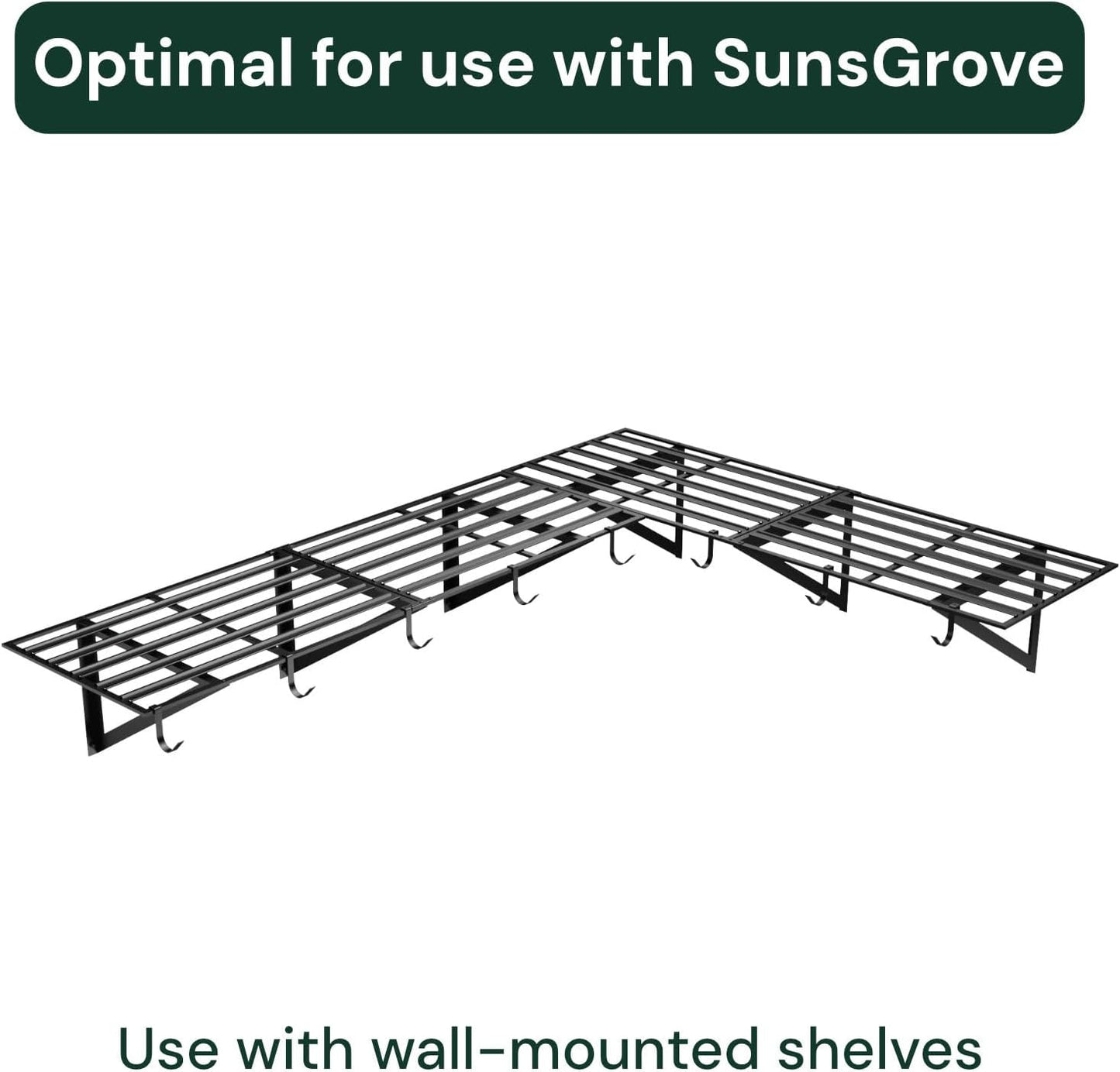 SunsGrove Heavy-Duty 4-Pack Overhead Garage Ceiling Storage Hooks, Add-On Storage Rail Hook Accessory for Hanging Bikes and More, Supports Up to 66lbs
