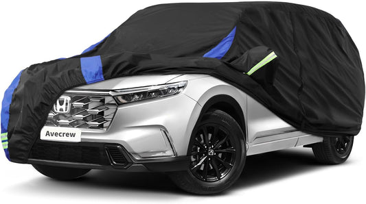 Avecrew Car Cover Custom Fit for Honda CRV, Waterproof All Weather Full Exterior Cover Rain Snow UV Protection Cover with Side Door Zipper Design