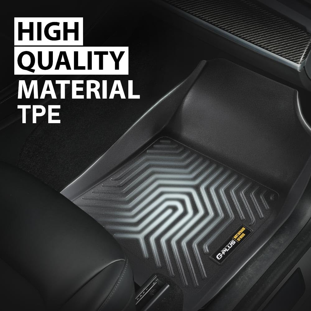 G-PLUS Floor Mats Compatible with Honda Civic 2016-2021 Coupe/Sedan/Fit Civic Hatchback 2017-2021/Fit 16-21 Honda Insight TPE All Weather Full Cover Protection 3 Piece,Black