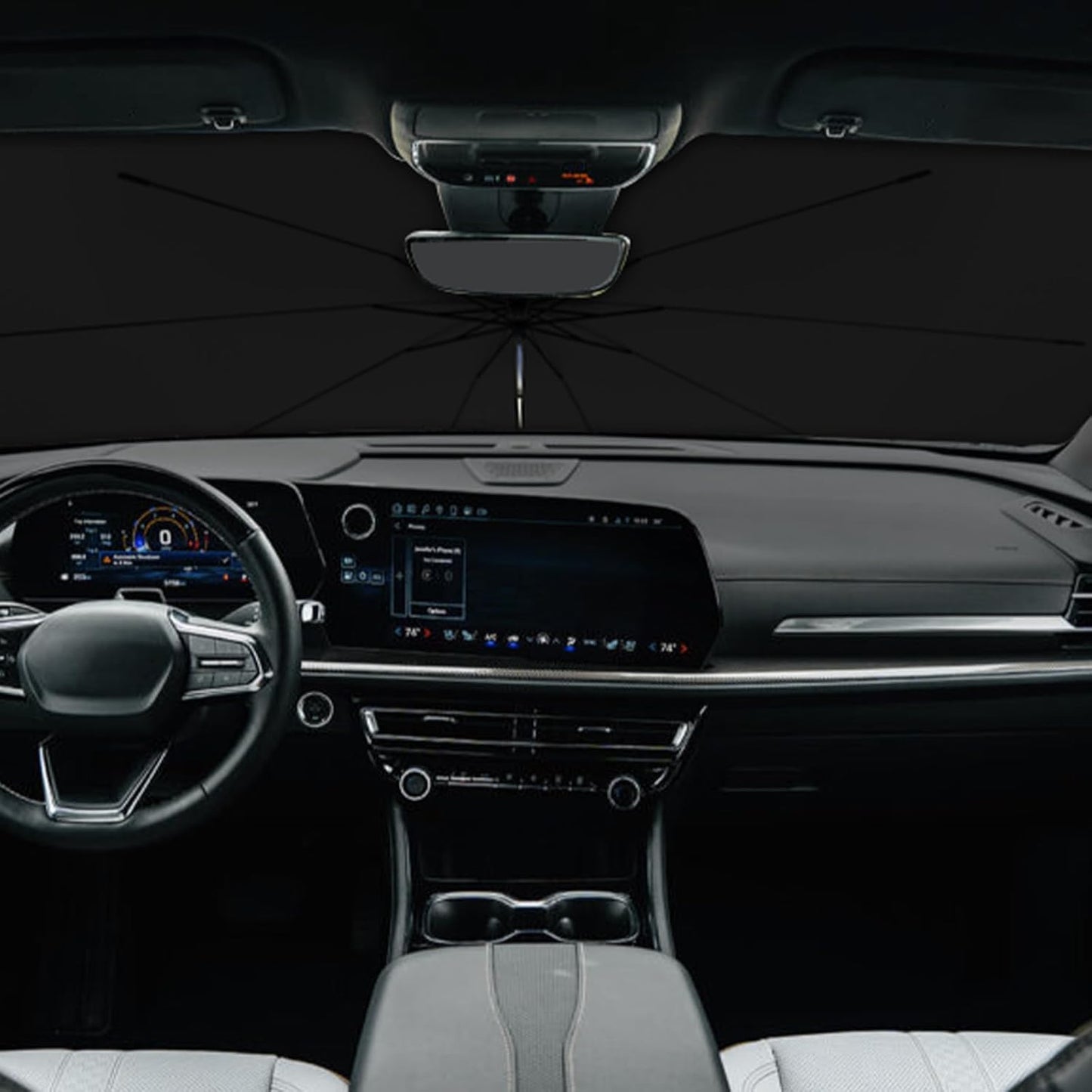 Umbrella Sunshade for Chevy Traverse Accessories 2024 2025, Foldable Windshield Cover Sun Shade Umbrella Visor with UV Block Windshield and Heat Insulation (for Chevy Traverse 2024-2025)