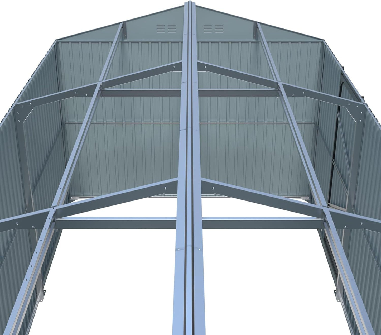 KUIKUI 20x13ft Heavy Duty Outdoor Garage Metal Shed, Sheds and Outdoor Storage with 2 Doors and 4 Vents Without Floor, Car Sheds Outdoor Garage