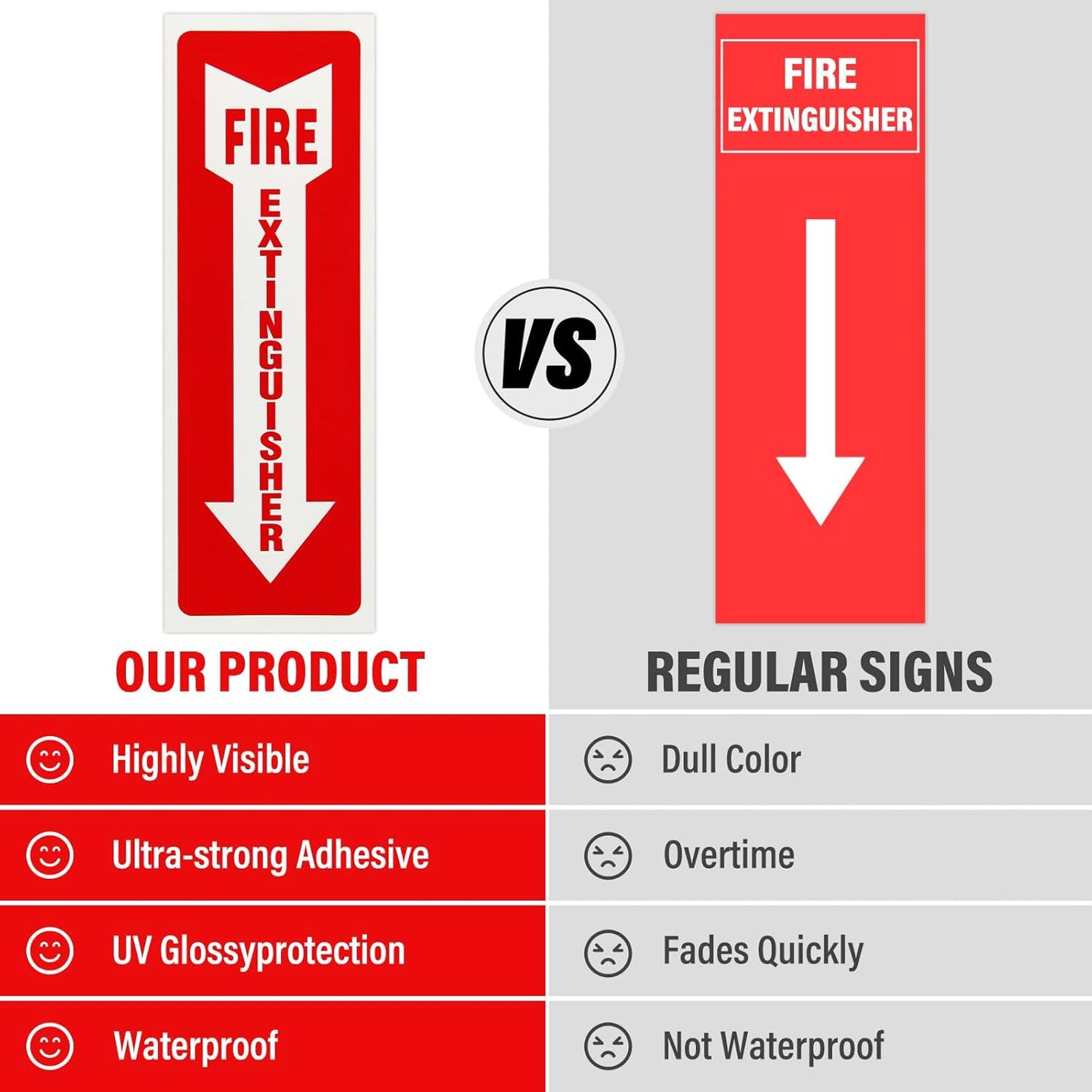 Madrigal Fire Extinguisher Glow in the Dark Sticker Sign,fire extinguisher sign,2Pack-4x12"Premium Self-Adhesive Vinyl for UV, Weather, Scratch, Water and Fade Resistance, Indoor and Outdoor