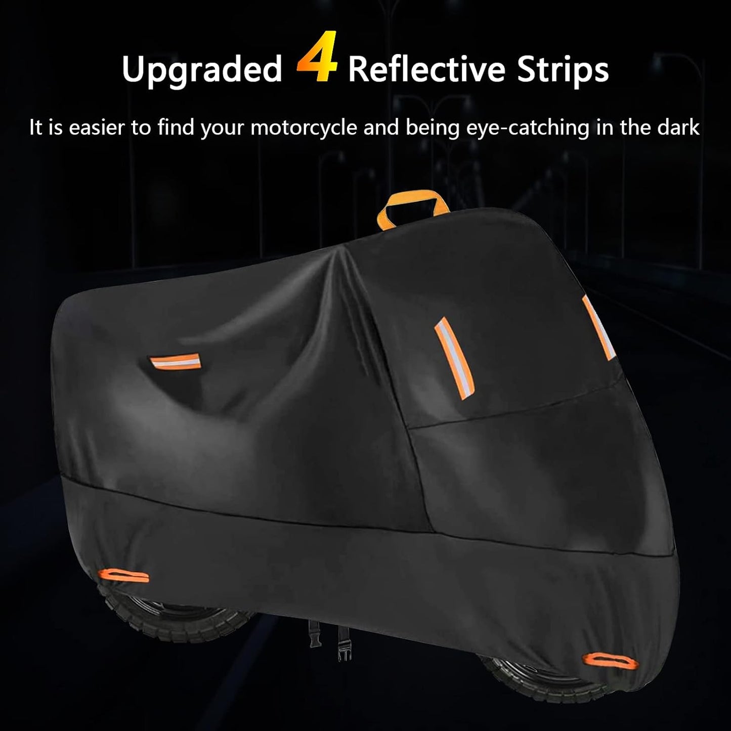 300D Heavy Duty Small Motorcycle Cover, Seceles All Season Durable Waterproof Outdoor Protection Scooter Cover with Lock-Holes Storage Bag Fits up to 72 inch Bike (M: 72" x 33" x 39")