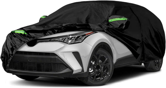 Waterproof Car Cover Compatible with Toyota C-HR 2018-2025, Black 210T Inside Cotton Cover with Door Zippers for Snow Rain Dust Outdoor Protection