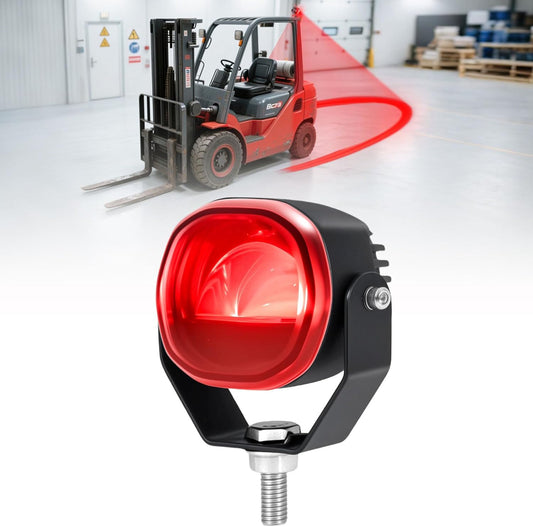 Forklift Arc Safety Light, LED Warning Lamp Red Line Projection, Aluminum Housing, Stainless Steel Bracket, for Industrial Truck, Lift Truck, AGV, Warehouse, Logistics