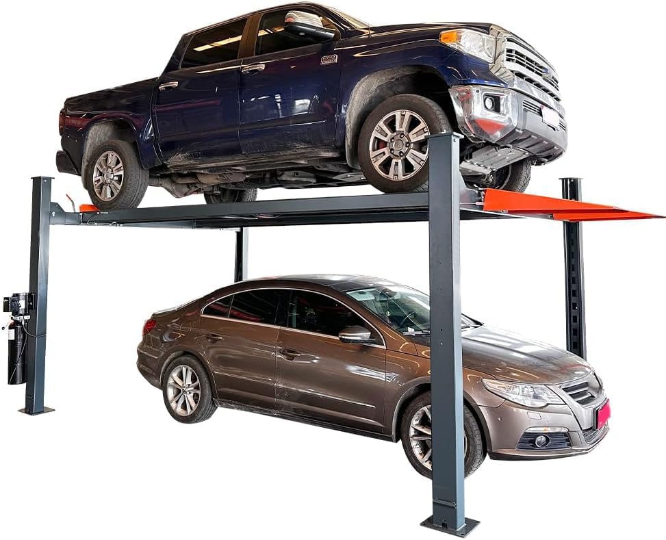 11,000 lbs Four Post Parking Lift, 110V Heavy Duty 4 Post Lift, Suit for Workshop, Maintenance Shop 3 Year Warranty