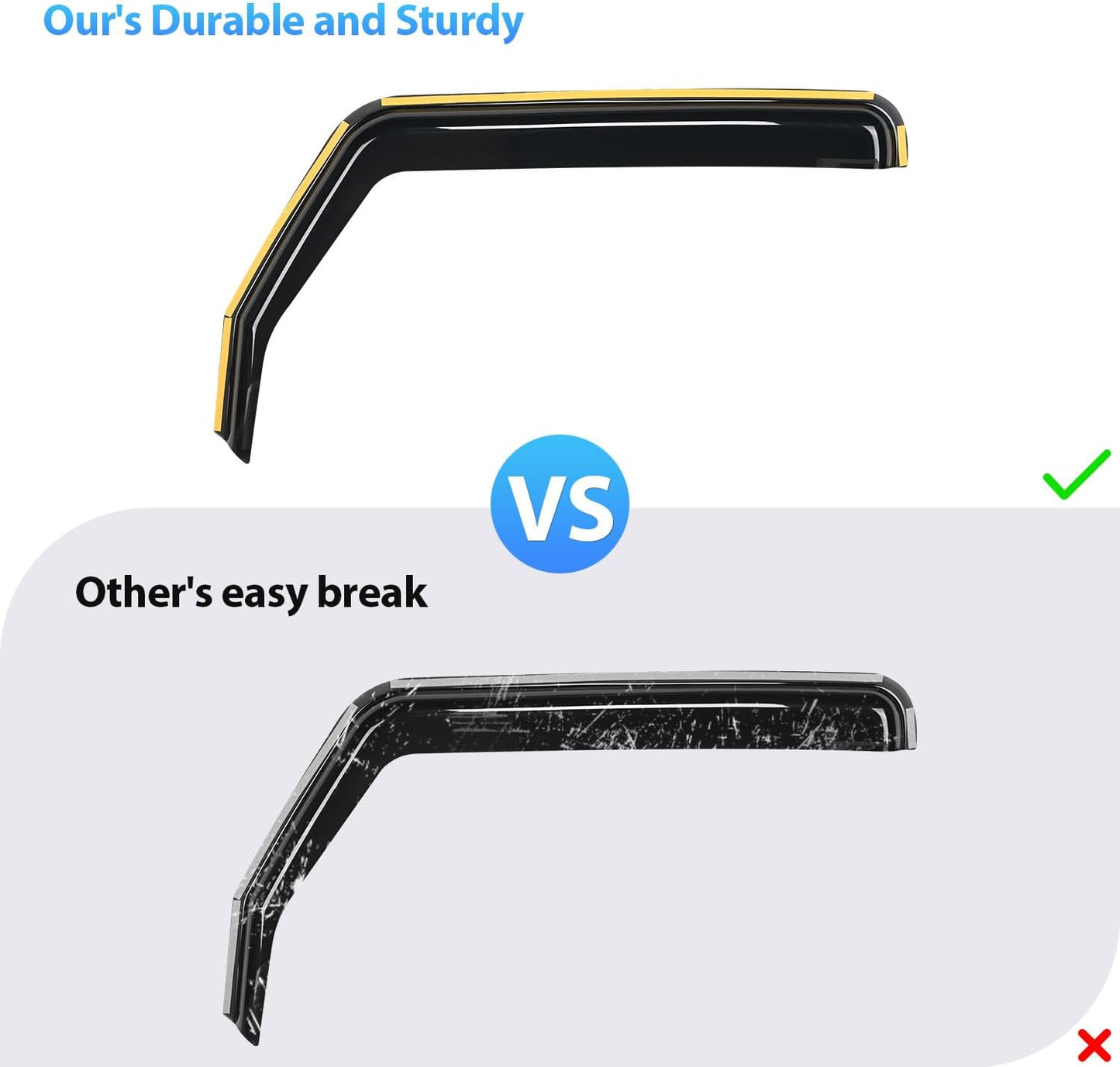 Nilight in Channel Rain Guards for Ford Bronco Sport 2021 2022 2023 2024 Original Window Deflectors,Vent Window Visors-4PCS