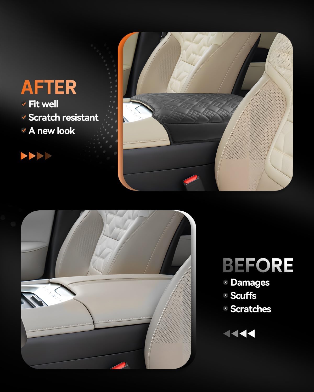 CDEFG for 2025 Nissan Armada Center Console Cover Armrest Box Cover for Armada (SV, SL, Platinum, Pro-4X, Platinum Reserve) 2025+ Accessories Console Arm Rest Protector