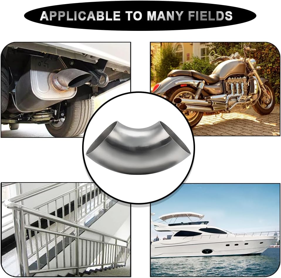 3 Inch 90° Mandrel Bend Elbow, SS304 Stainless Steel Bend Tube 90 Degree Exhaust Elbow Pipe - Thickness 16GA/0.65" for Car Modified Exhaust System, Stair Handrail (1pcs)