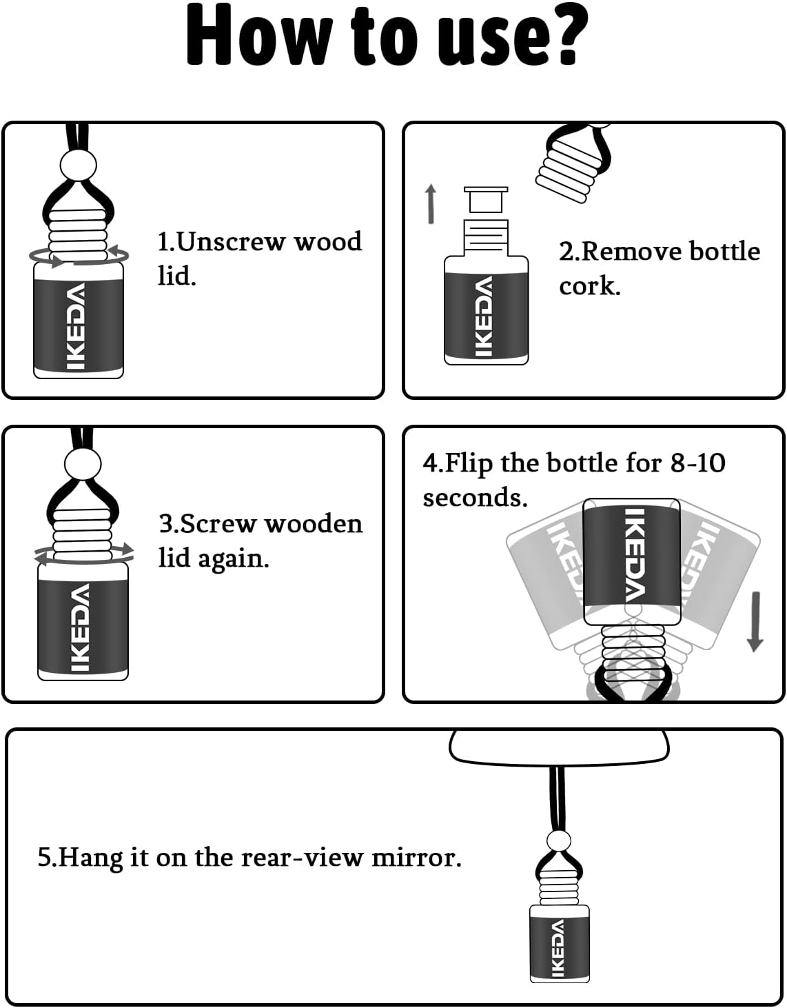 IKEDA Car Air Freshener, Car Fresheners for Men & Women, 45+Day Long Lasting Fragrance Hanging Air Fresheners Scents, with Clip, Perfect for Auto and Home,10ml, Citrus