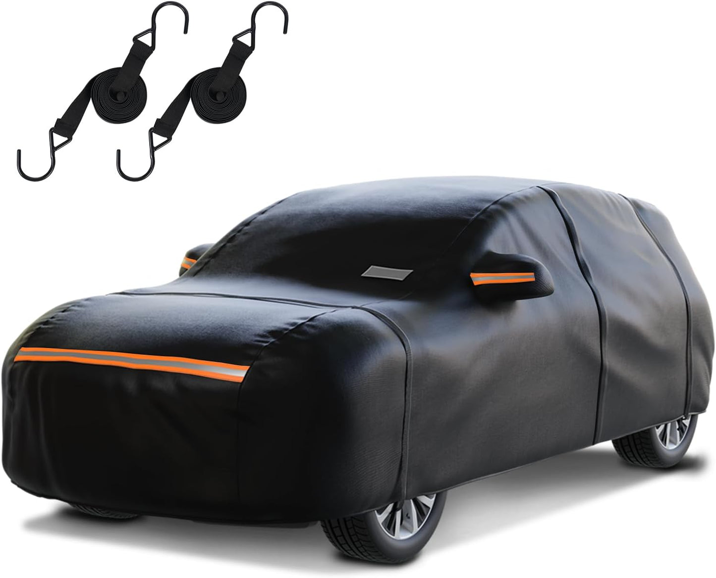 SUV Car Cover Waterproof All Weather for Automobiles，Outdoor Heavy Duty Full Exterior Covers with Zipper Door, Rain Sun Snow Dust UV Protection, Windproof Straps & Reflective Strips(Up to 189")