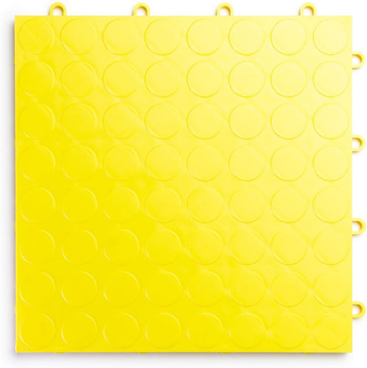 RaceDeck CircleTrac, Durable Interlocking Modular Garage Flooring Tile (24 Pack), Yellow