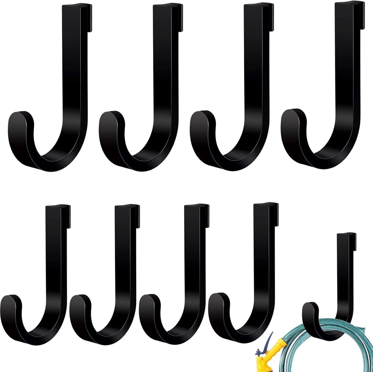 8 Pack Black J Shed Storage Hooks Storage Hooks Compatible with Lifetime Sheds Shed Accessories Organization Parts Hanging Home Office Garage Bathroom Dressing Rooms Wall-Mounted Coat Racks