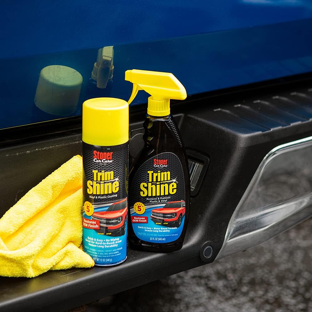 Stoner Car Care 91034-6PK Trim Shine – Vinyl and Plastic Protectant Coating for Interior & Exterior Car Detailing – Restores OEM Color, Adds Shine, UV & Water Protection – 12 Oz, Pack of 6