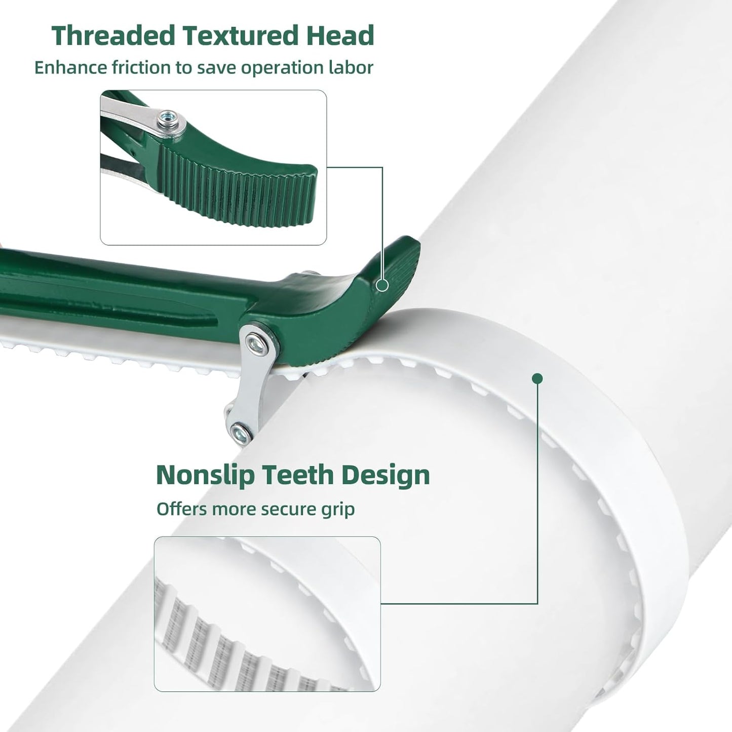 15" Belt Strap Wrench with Adjustable 36" Steel Wire Rubber Strap, Multipurpose Oil Filter Removal Tool