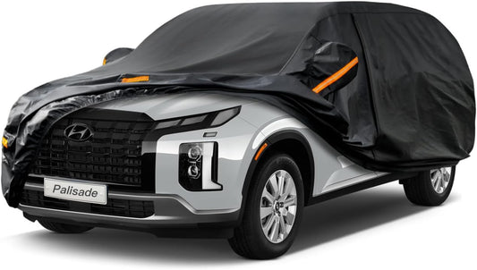 Kayme 7 Layers SUV Car Cover Custom Fit for Hyundai Palisade (2019-2025) Waterproof All Weather for Automobiles, Outdoor Full Cover Rain Sun UV Protection.Black