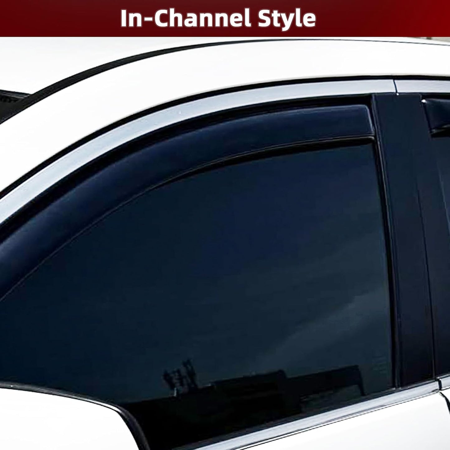 in Channel Rain Guards Fits for Honda Civic 2016-2021 Sedan 4-Door, Durable Window Visors Wind Deflector Vent Shade Shields, 2017 2018 2019 2020 2021-4PCS